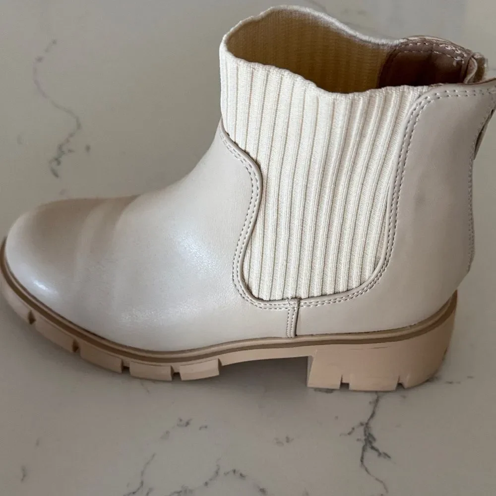Stylish Cream Kids Ankle Boots